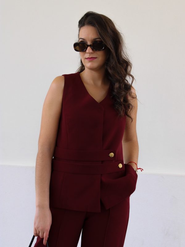 Colete Fold Bordeaux